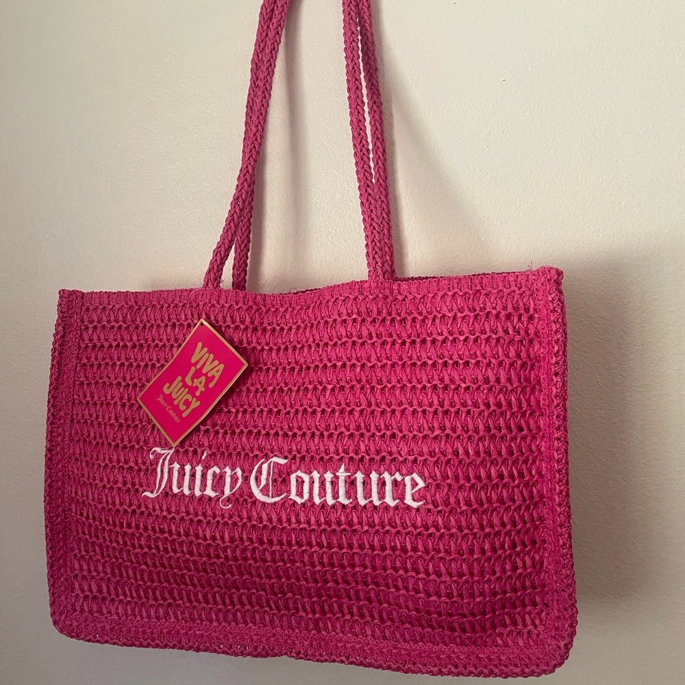 Juicy Couture Fuchsia Crochet Tote